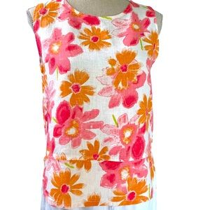 J Marco 100% Linen Sleeveless Top